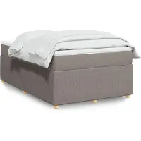 vidaXL Lit Boxspring avec matelas Taupe 120x200 cm Tissu