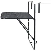 vidaXL Table de balcon noire 60x40 cm acier