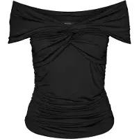 Vero Moda Vmsalla Off Shoulder Knot Top Jrs Top Noir S Femme Noir S