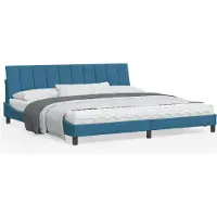 vidaXL Cadre de lit sans matelas "Hanko" bleu 200x200 cm velours