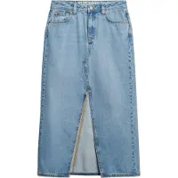 Superdry Denim Split Long Skirt Bleu 30 Femme