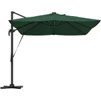 vidaXL Parasol , 352 x 251 x 265 cm, polyester et aluminium, vert