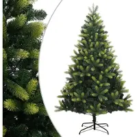 vidaXL Sapin de Noël artificiel à charnières avec support 210 cm