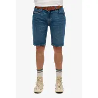 Superdry pour homme. M7110394A Short droit avec logo Vintage bleu (28), Casuel, Coton, Denim