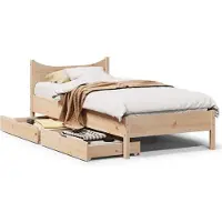 vidaXL Lit en bois massif avec tiroirs 140x190 cm pin
