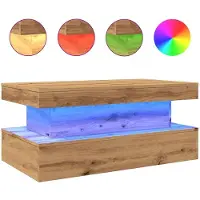 vidaXL Table basse avec lampes LED Chêne Artisan 90x50x40 cm