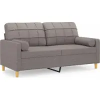 vidaXL Canapé 2 places avec oreillers décoratifs taupe 140 cm tissu