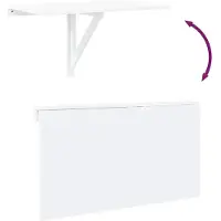 vidaXL Table murale pliable Blanc brillant 100x60x56cm Bois ingénierie