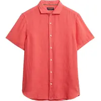 Superdry Vacation Linen Short Sleeve Shirt Rose L Homme