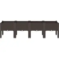 vidaXL Jardinière avec pieds marron 160x40x42 cm PP