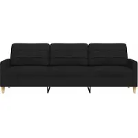 vidaXL Canapé 3 places noir 210 cm Tissu