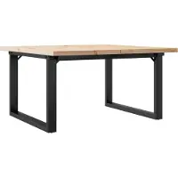 vidaXL Table basse piètement en O 80x80x45,5cm pin massif & acier