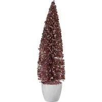 Krist+ Grand sapin de Noël 10 x 38 x 10 cm Rose Or Plastique
