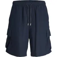 Jack & Jones Karl Nate Linen Ble Shor Cargo Shorts Bleu 42 Homme