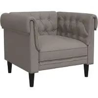 vidaXL Fauteuil Chesterfield Tissu Taupe