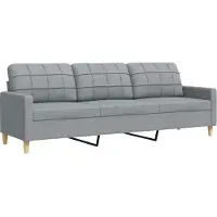 vidaXL Canapé 3 places gris clair 210 cm Tissu