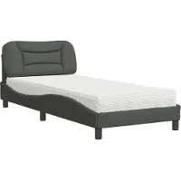 vidaXL Lit avec matelas "Hvar" gris foncé 90x190 cm Tissu
