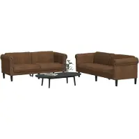 vidaXL 2-pc. Ensemble de canapé velours marron