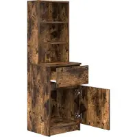 vidaXL Table de chevet chêne fumé 39x35x125 cm bois d'ingénierie