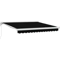 vidaXL Store à enrouleur noir 350 x 250 cm, tissu et métal