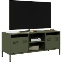 vidaXL Armoire TV vert olive 101,5x39x43,5 cm Acier laminé à froid