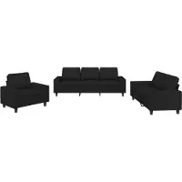 vidaXL Ensemble de canapés 3 pièces noir tissu