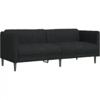 vidaXL Ensemble de canapés 3 pièces noir tissu