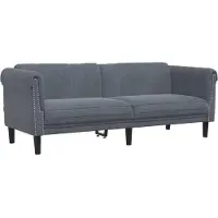 vidaXL Canapé 3 places gris foncé velours