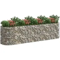 vidaXL Jardinière en gabion surélevée 400x100x100 cm en fer galvanisé