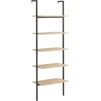 vidaXL Étagère inclinée à 5 niveaux Marron clair et noir 64x35x185cm