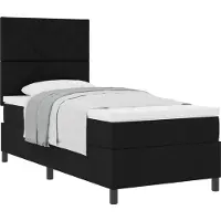 vidaXL Lit boxspring avec matelas noir 90 x 200 cm tissu