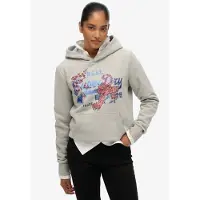 Superdry Tokyo Vl Relaxed Fit Hoodie Gris M Femme