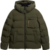 Superdry pour homme. MS110188A Ski Sports Veste lavée verte (S), Casuel, Neige, Durable, Nylon recyclé