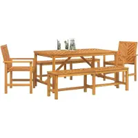 vidaXL Ensemble de jardin 5 pcs brun bois massif acacia