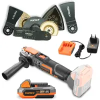 FUXTEC Set multifonction sans fil 20V 3in1 FX-E1MT20 avec accessoires, set de 8 pièces