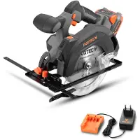 FUXTEC Scie circulaire portative sans fil 20V FX-E1CS20 SET avec 1 x batterie 4Ah, 1 x chargeur 1A