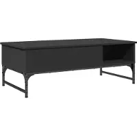 vidaXL Table basse noire 100x50x35 cm Bois composite et métal