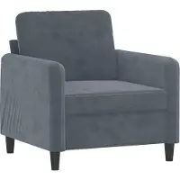 vidaXL Fauteuil gris foncé 60 cm velours