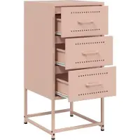 vidaXL Tables de chevet 2 pcs rose 36x39x78 cm acier
