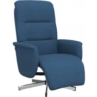 vidaXL Fauteuil relax avec repose-pieds Bleu Tissu