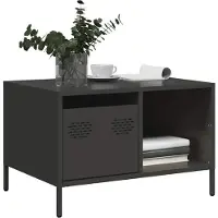 vidaXL Table basse noire 68,5x50x43,5 cm Acier laminé à froid