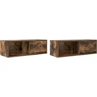 vidaXL Armoires TV 2 pcs. Chêne fumé 80x31x25,5 cm Matériau dérivé du bois