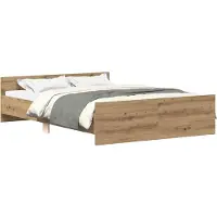 vidaXL Cadre de lit sans matelas Chêne Artisan 120x200cm bois composite