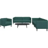 vidaXL Ensemble de canapés 3 pièces vert foncé Tissu