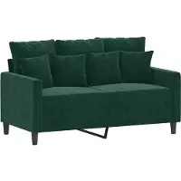 vidaXL Ensemble de canapés 3 pièces avec coussins vert foncé velours