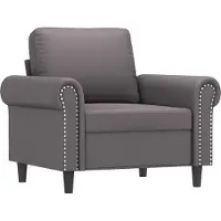 vidaXL Fauteuil gris 60 cm similicuir