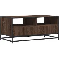 vidaXL Table basse marron imitation chêne 100x50x45 cm bois composite métal