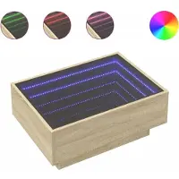 vidaXL Table basse LED Chêne Sonoma 70x50x30 cm Matériau dérivé du bois