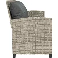 vidaXL Canapé de jardin 5 places avec coussins gris clair Poly rotin