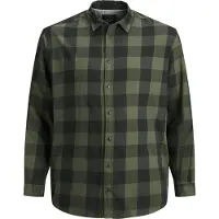 Jack & Jones Gingham Plus Size Long Sleeve Shirt Vert 6XL Homme